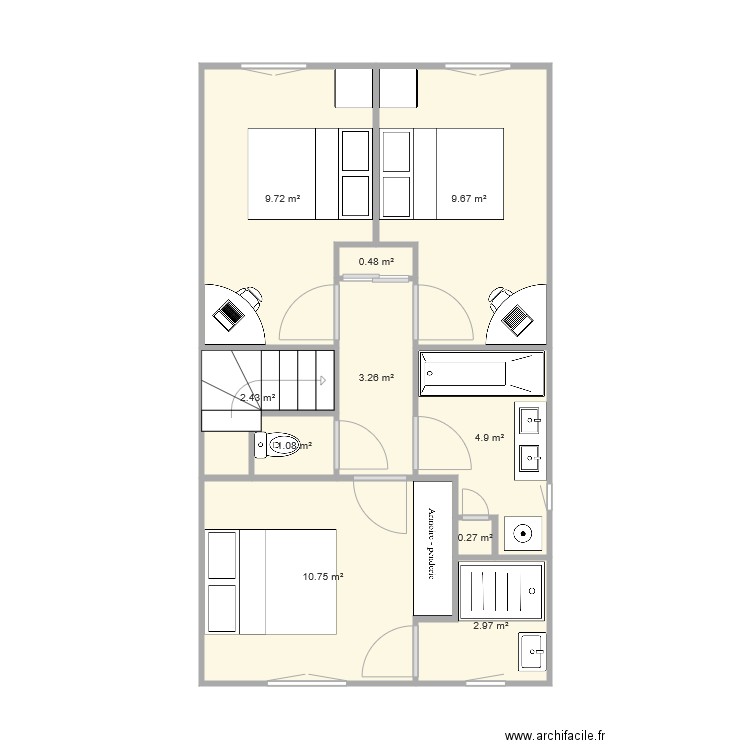 Etage 85 m2 v5. Plan de 0 pièce et 0 m2