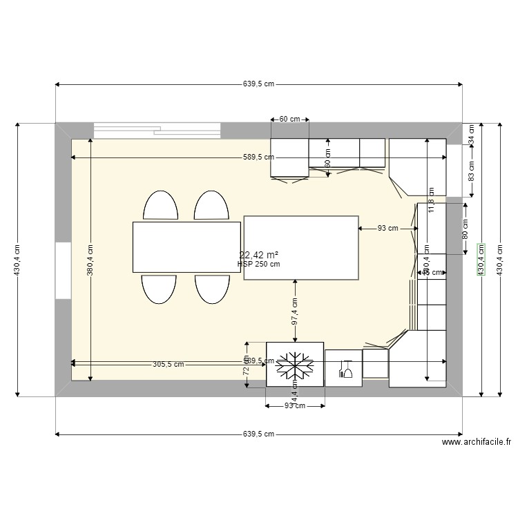 PLAN CUISINE HABITATION BAS. Plan de 0 pièce et 0 m2