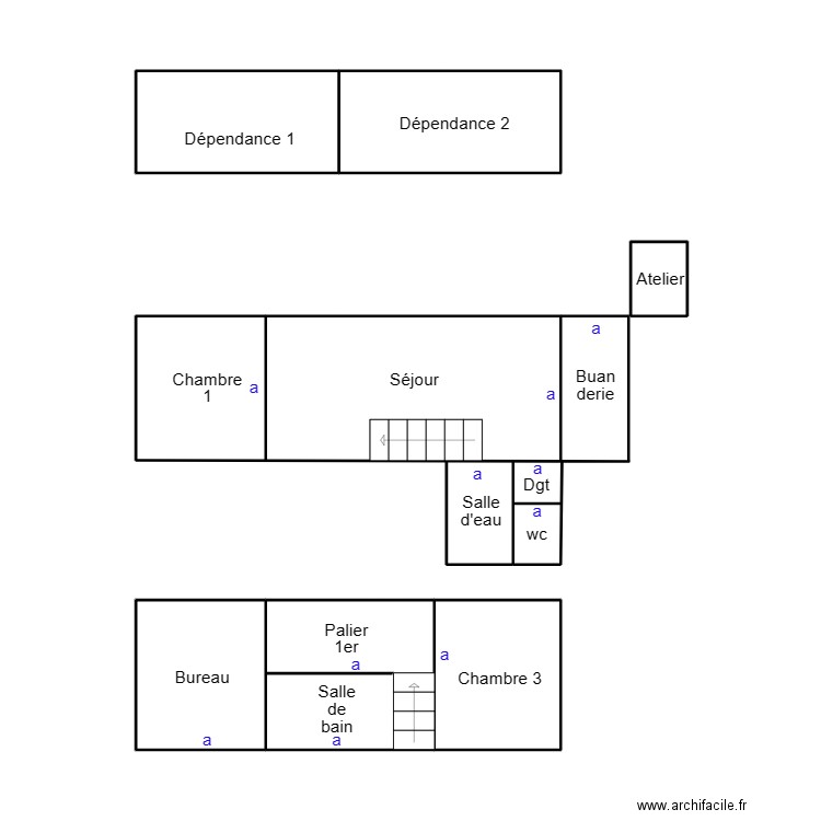 PEUMERIT GUELLEC. Plan de 7 pièces et 34 m2