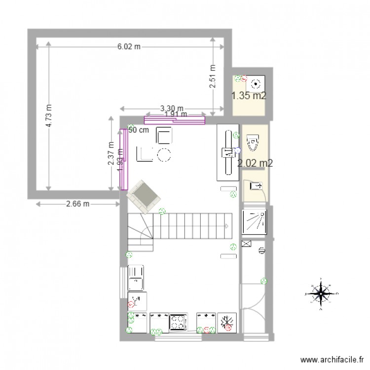 V 1 extention RDC. Plan de 0 pièce et 0 m2