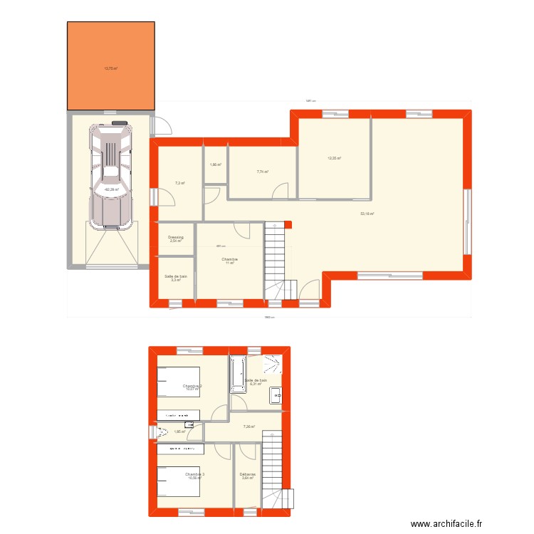 avant projet 7. Plan de 16 pièces et 178 m2