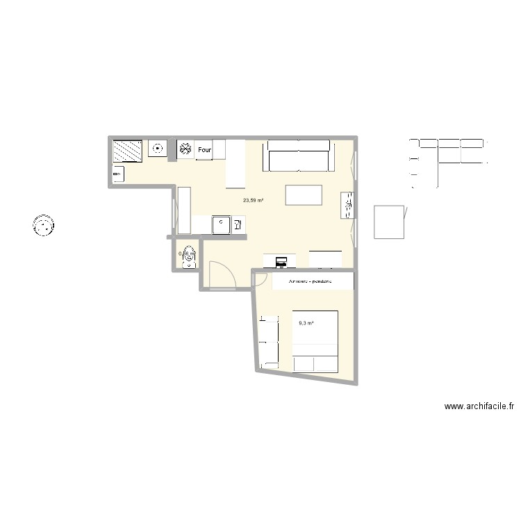 horace bertin 3 canap angle face fenetre. Plan de 0 pièce et 0 m2