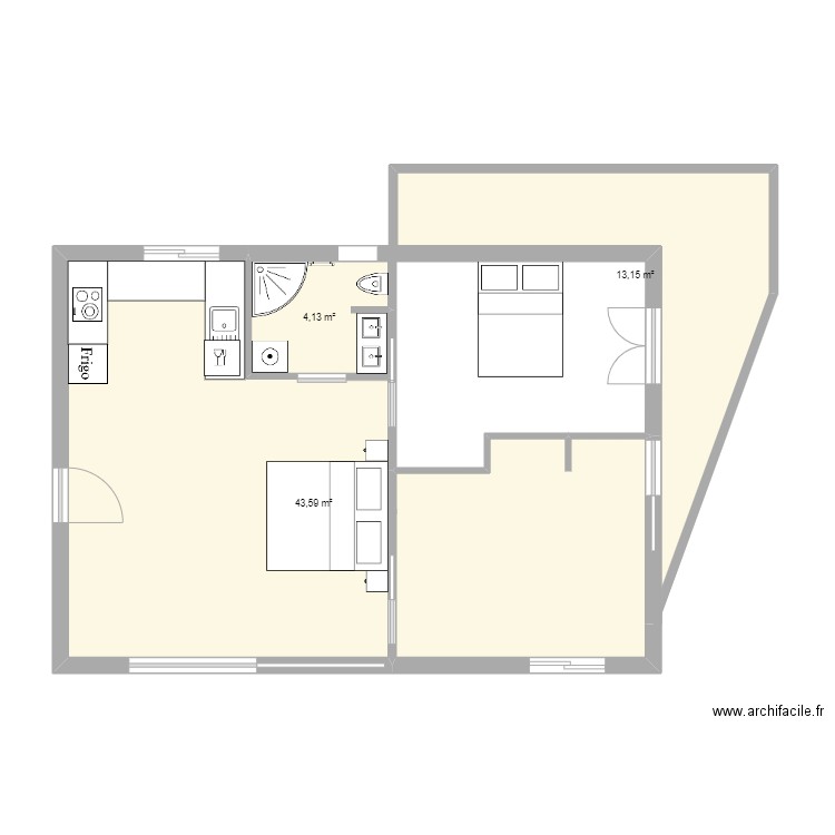 étage appartement extension 3. Plan de 0 pièce et 0 m2