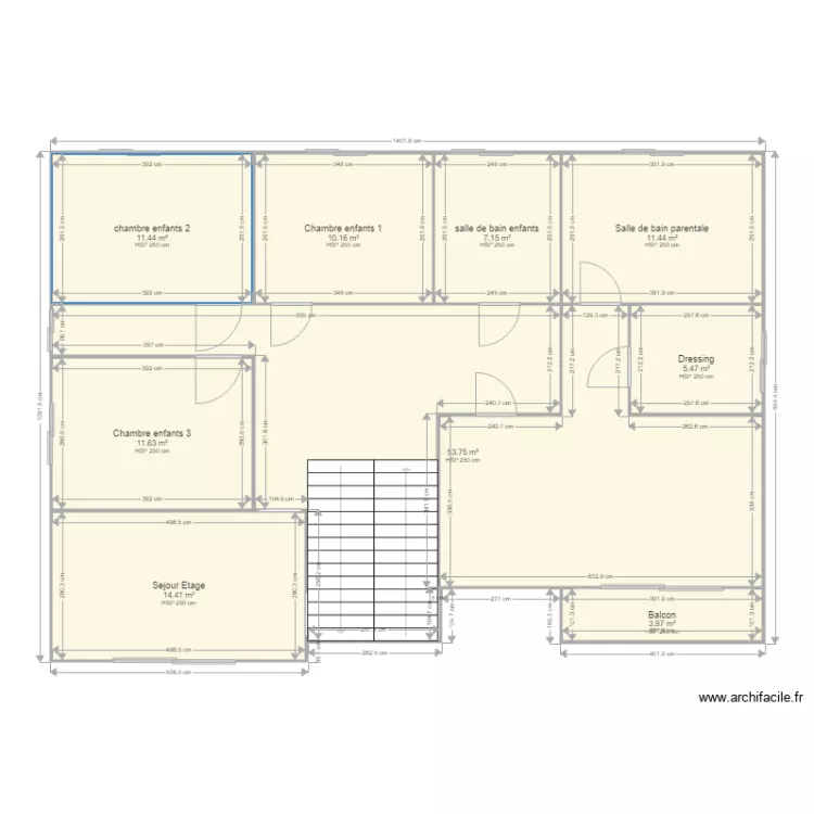 Etage  Eric . Plan de 