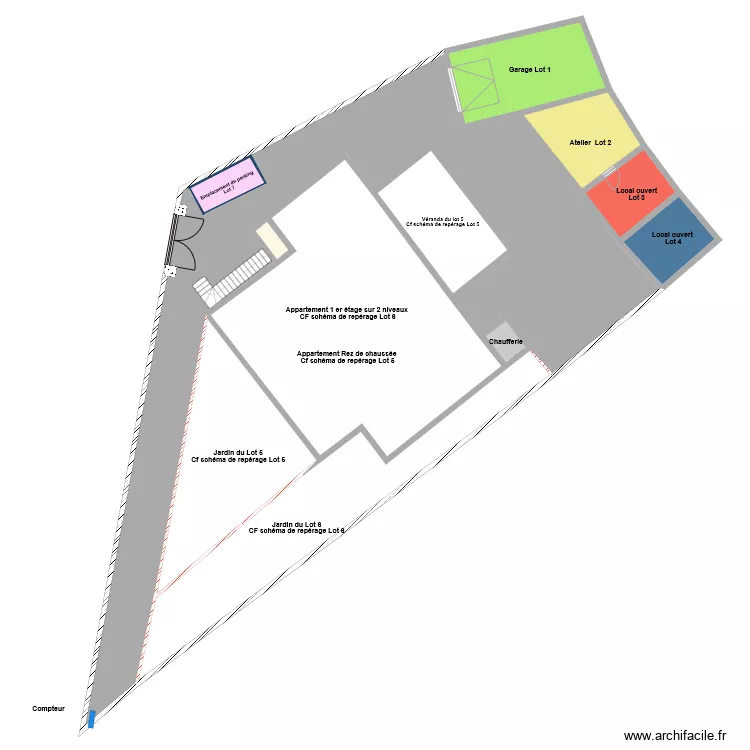 GHIGO MASSE garage atelier. Plan de 