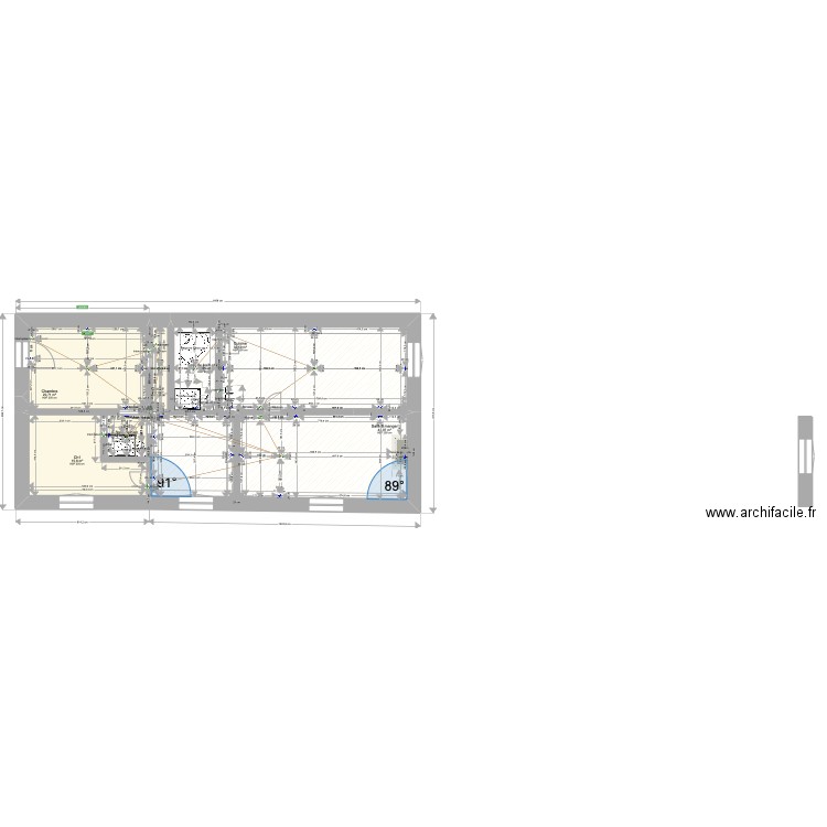 1et  modifier avec point d'eau. Plan de 7 pièces et 127 m2