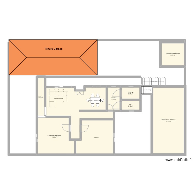 Appartement T3. Plan de 9 pièces et 121 m2