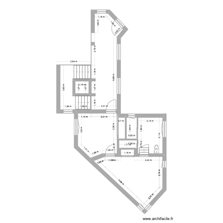 NEUVY - ETAGE. Plan de 3  et 30 m²