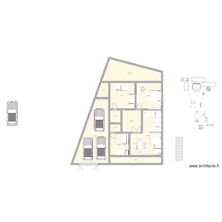tun25 R1. Plan de 12 pièces et 183 m2