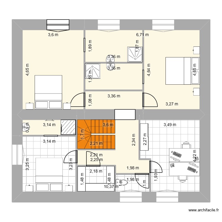 burie 2eme &eacute;tage. Plan de 0 pièce et 0 m2