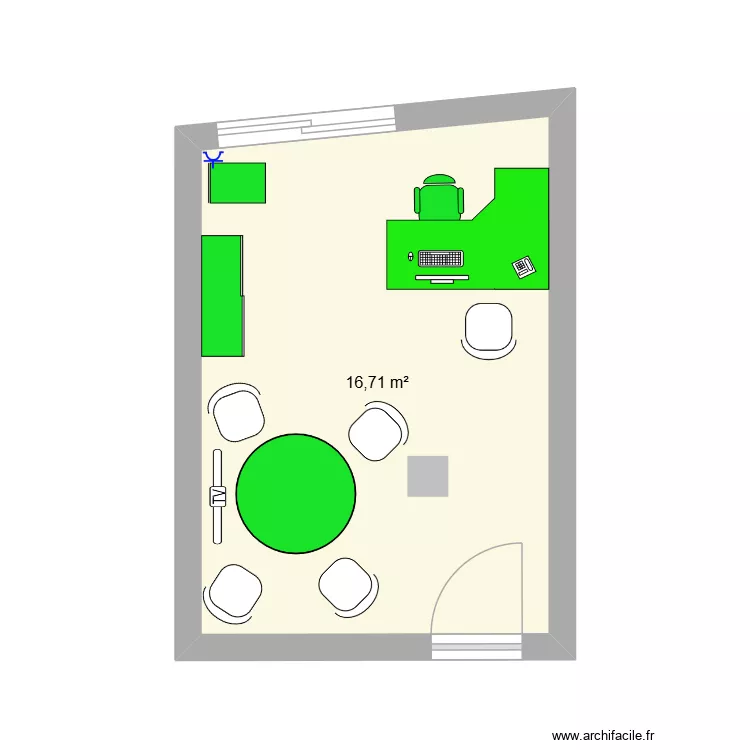 SEVERINE. Plan de 1  et 17 m²