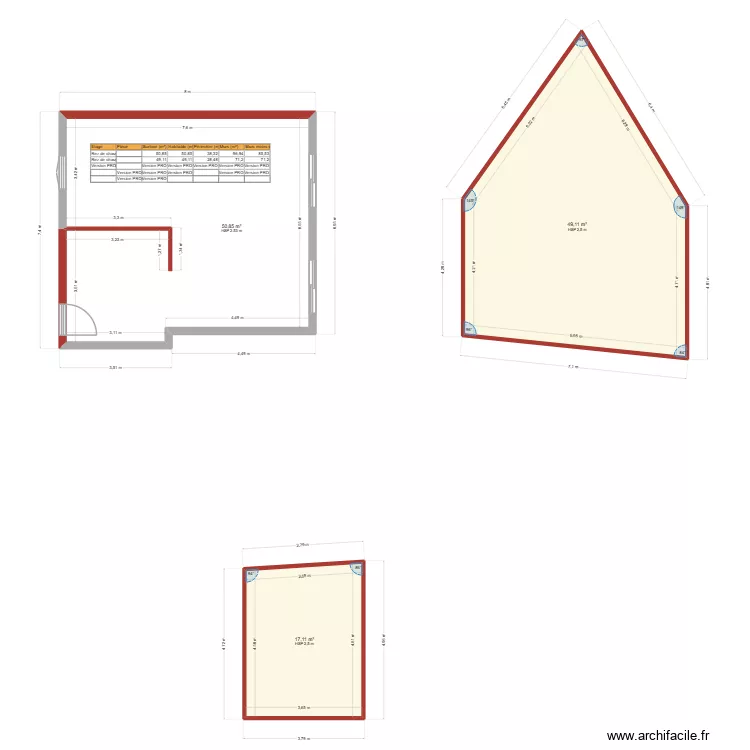 SUBERBIELLE ESQUIEZE log 2. Plan de 3 et 117 m² SUBERBIELLE ESQUIEZE log 2. Plan de 3 et 117 m²