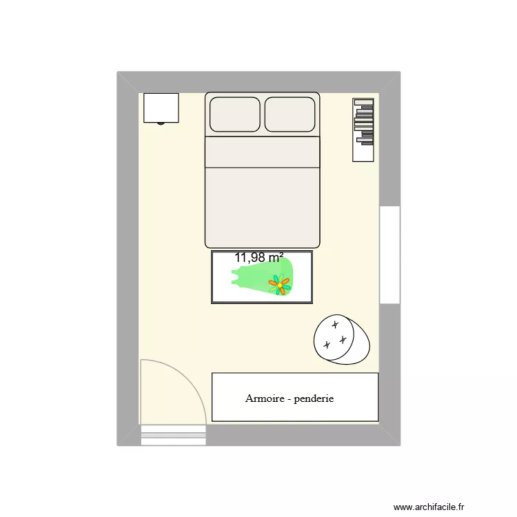 chambre 2. Plan de 1  et 12 m²
