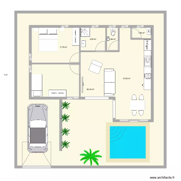 Bain Boeuf Diane mais mieux. Plan de 7  et 219 m²