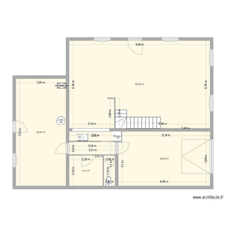 MAISON MAX ET MARION RDC. Plan de 6 pièces et 124 m2