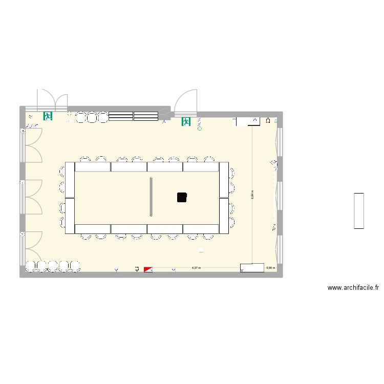 Salle Vulcain 347. Plan de 1 pièce et 99 m2