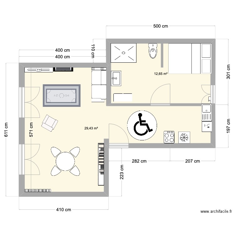 Maison handicap . Plan de 0 pièce et 0 m2