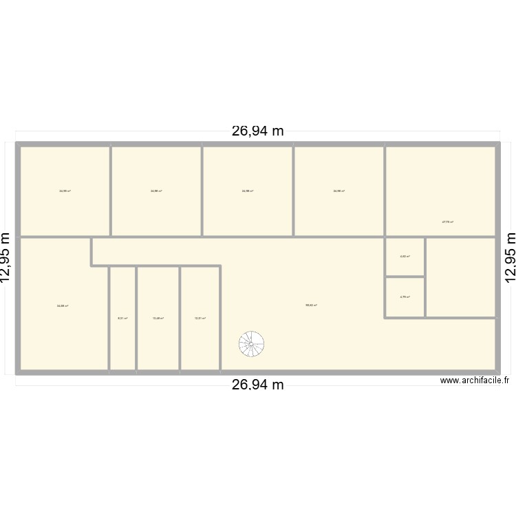 COGEF. Plan de 12 pièces et 322 m2