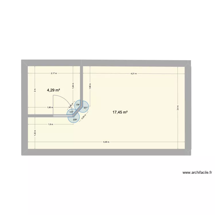 Plan Salom&eacute; 3. Plan de 2  et 22 m²