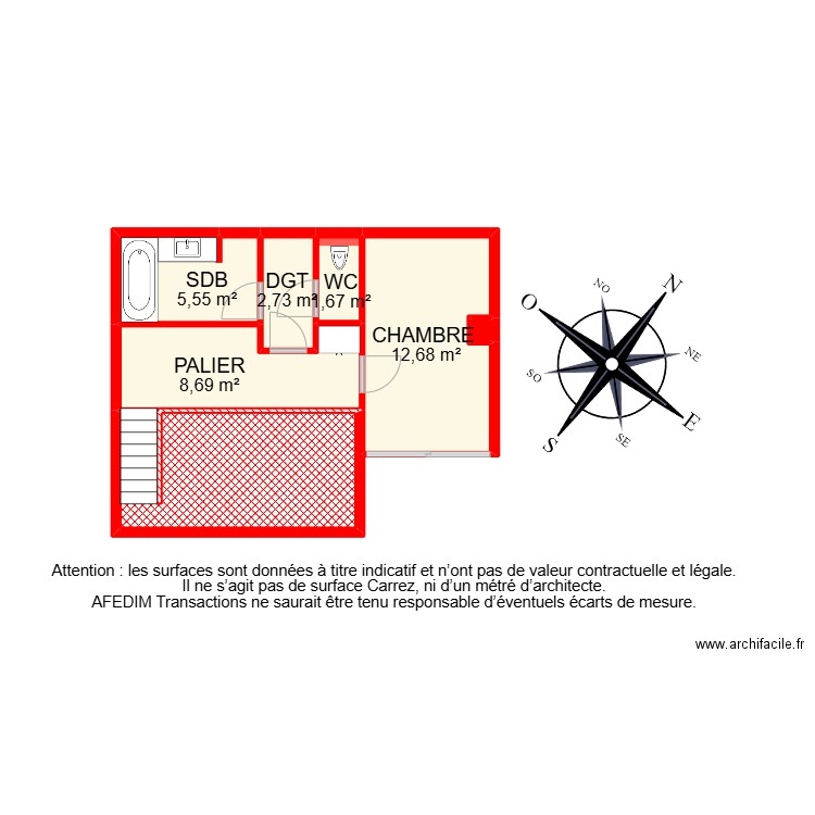 BI 26812. Plan de 14 pièces et 105 m2