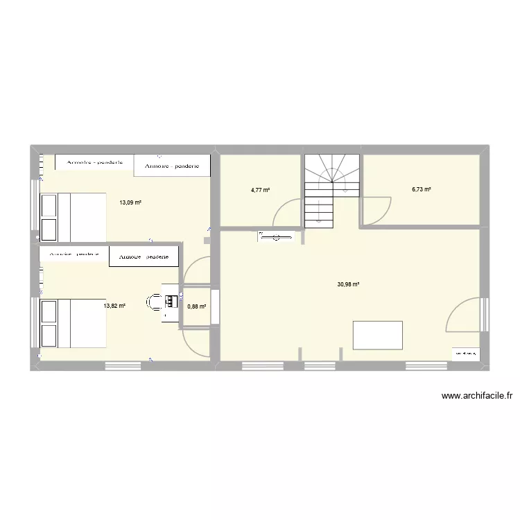 Maison 1. Plan de 6 et 70 m² Maison 1. Plan de 6 et 70 m²