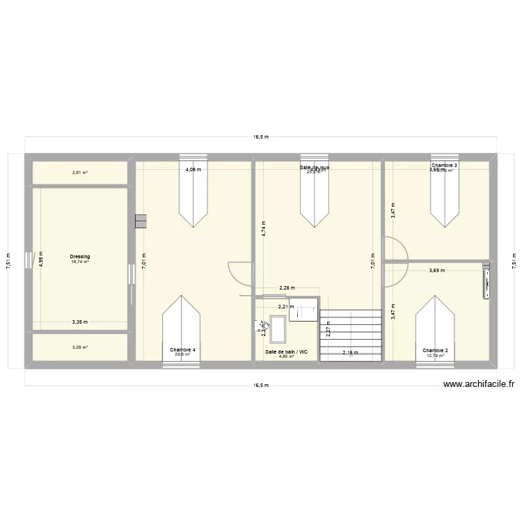 Etage (Petites chambres) - 2025-09-22. Plan de 8 pièces et 108 m² Etage (Petites chambres) - 2025-09-22. Plan de 8 pièces et 108 m²