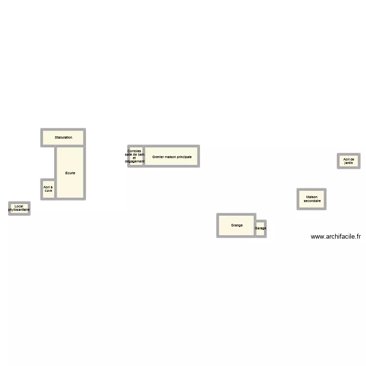 delaveaud dependance. Plan de 10  et 107 m²
