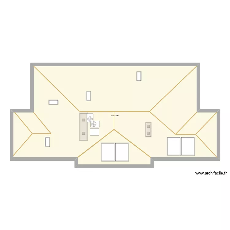 TOIT 1. Plan de 1 Pièce et 130 m² TOIT 1. Plan de 1 Pièce et 130 m²