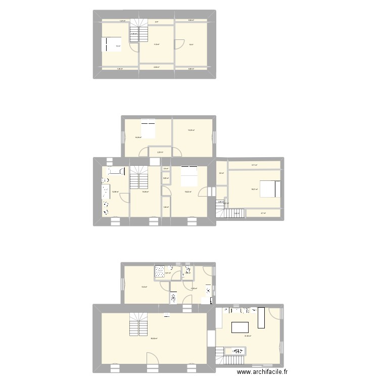 PLAN MAISON CAMFROUT. Plan de 33 pièces et 275 m2