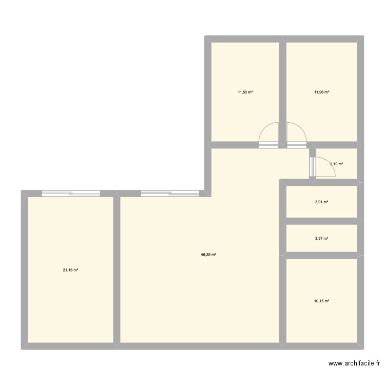 Maison 1. Plan de 8 pièces et 111 m2