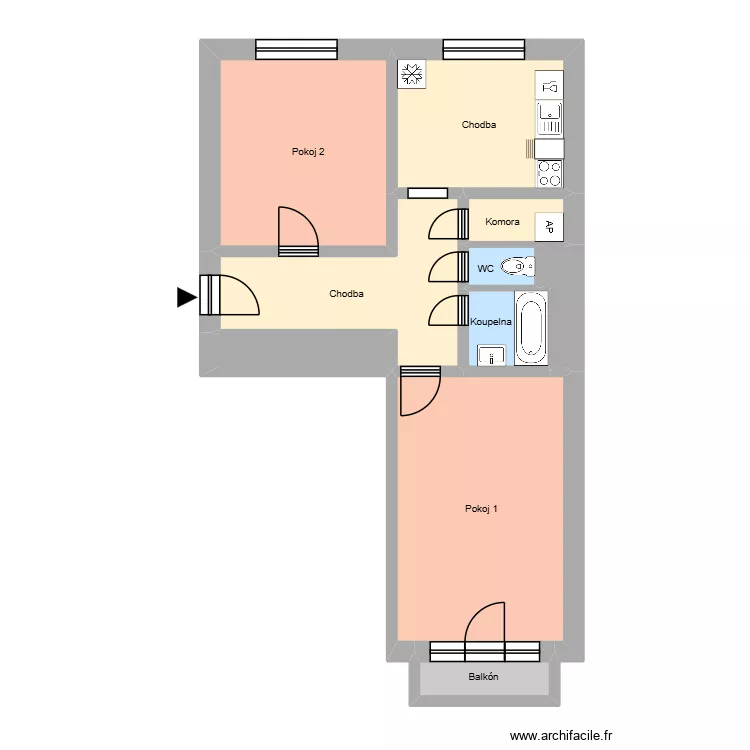 Fibichova 218, byt 6. Plan de 14  et 182 m²