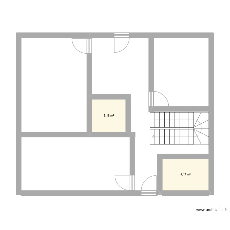 MAIS. Plan de 2 pièces et 7 m2