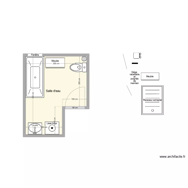 NICOLAS SDB existant. Plan de 