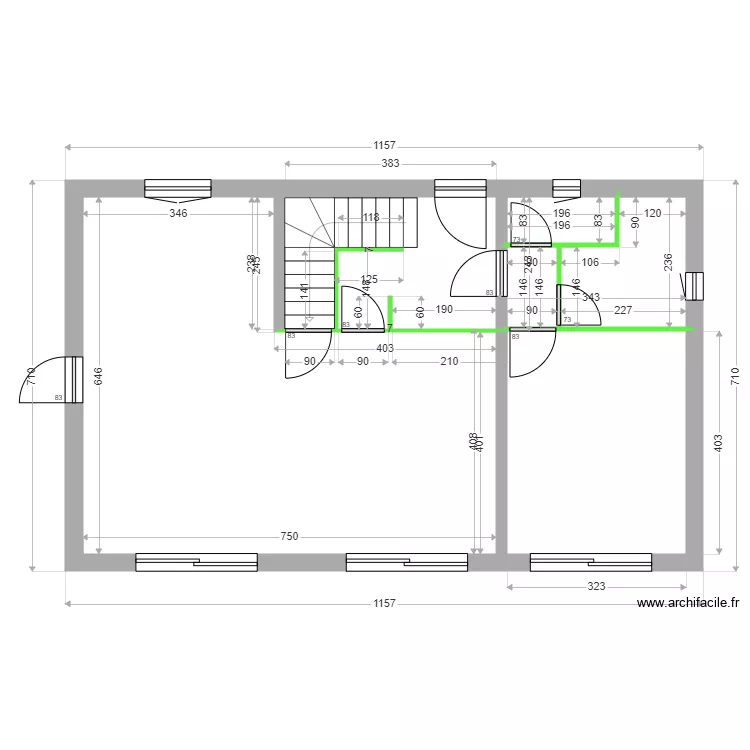 MANIEZ / HIELSCHER CLOISONS RDC. Plan de 