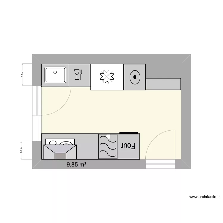 Cuisine. Plan de 0 pièce et 0 m2