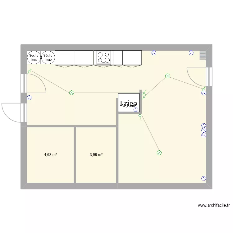 ENTREE DC 160. Plan de 3  et 41 m²
