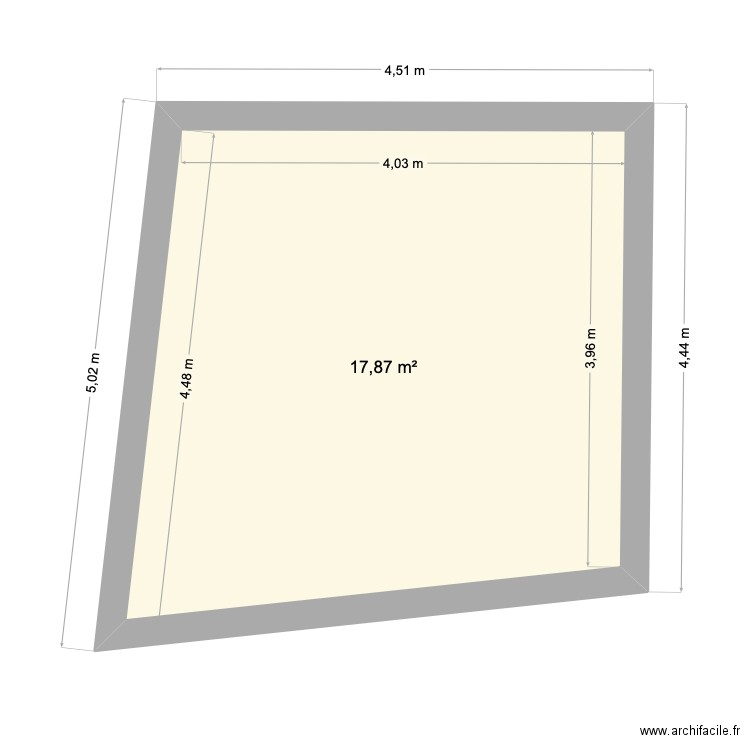 CAVE-V3. Plan de 1 pièce et 18 m2