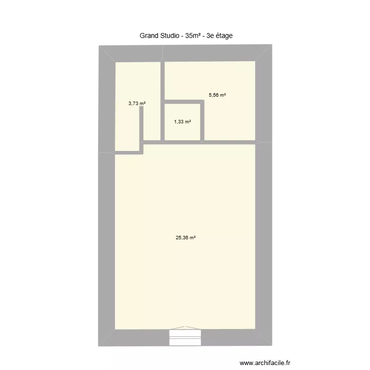 Plan 3e &eacute;tage - T2 35m&sup2; - Perpi - dagobert v2. Plan de 