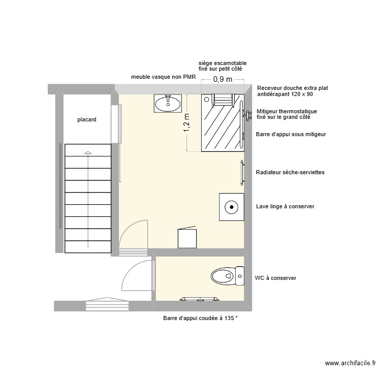 Sanchez après. Plan de 2 pièces et 10 m2