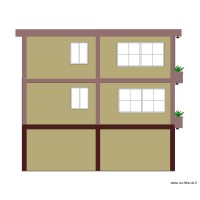 plan façade vue de gauche R+2 kitambo