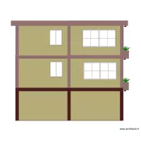 plan fa&ccedil;ade vue de gauche R+2 kitambo