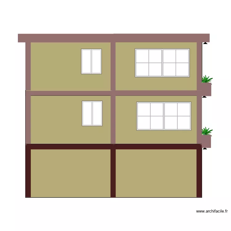 plan fa&ccedil;ade vue de gauche R+2 kitambo. Plan de 