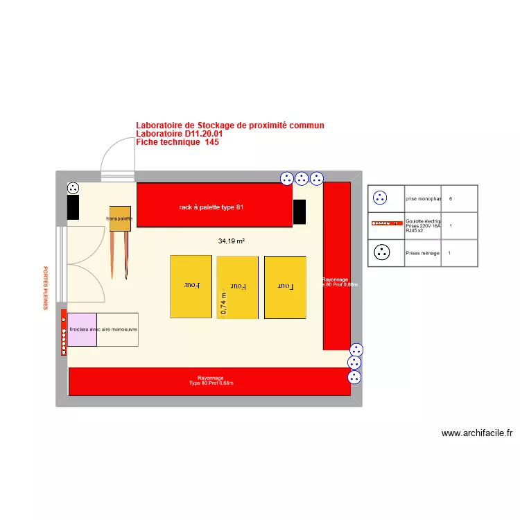 Fiche 145-laboratoire de stockage de proximit&eacute; commun V2025-03-24. Plan de 