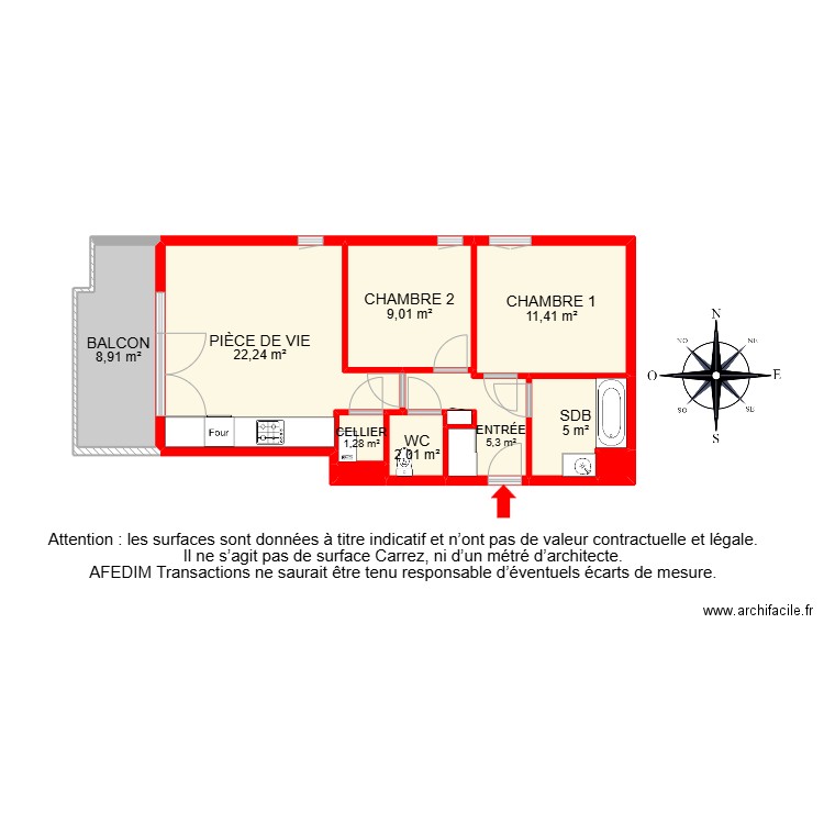 BI 29986. Plan de 12 pièces et 81 m2