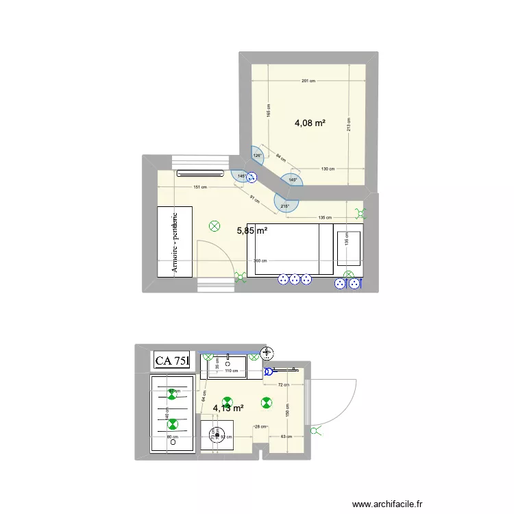 Chambre Gaspard. Plan de 