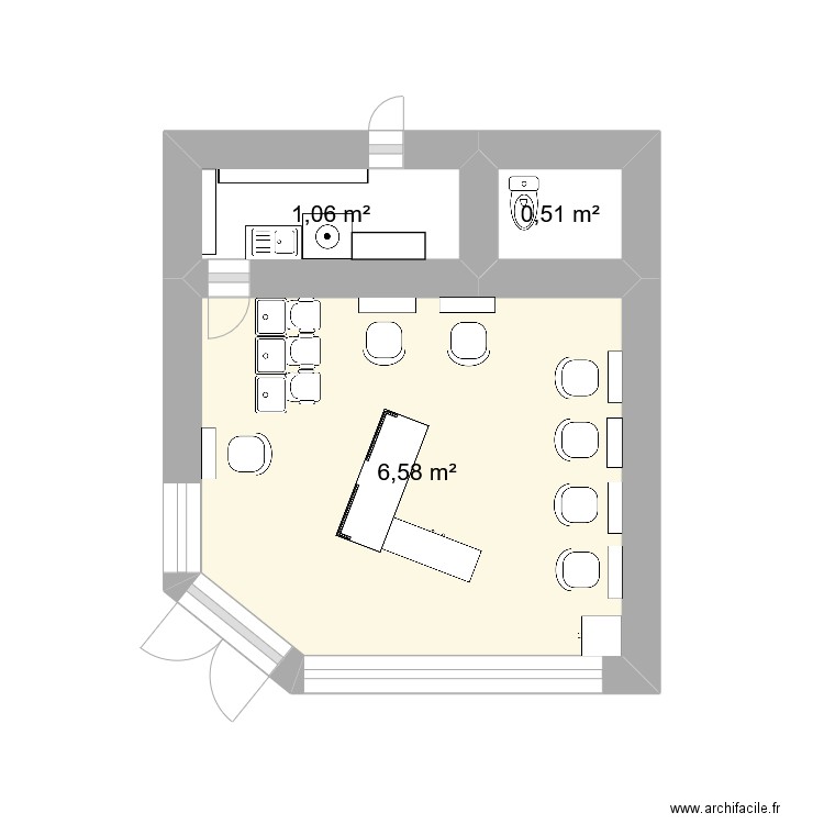 salon coiffandco. Plan de 0 pièce et 0 m2