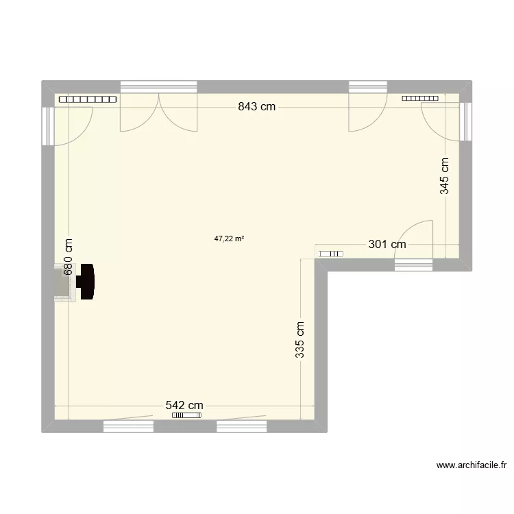 Modif salon Alain plan vide. Plan de 