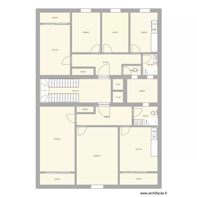 240m2 - 2. Plan de 21  et 170 m²