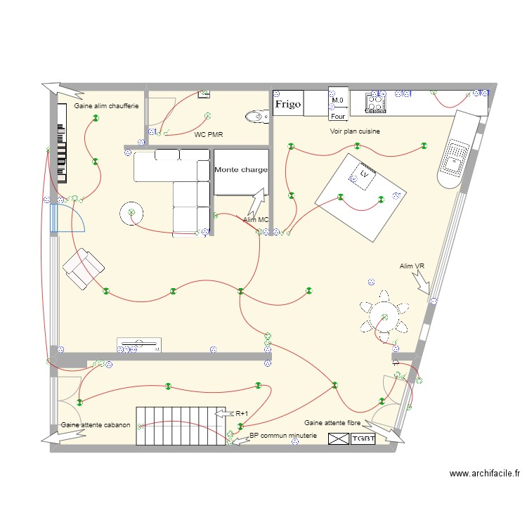 Plan 15/01/24 RDC . Plan de 2 pièces et 112 m2