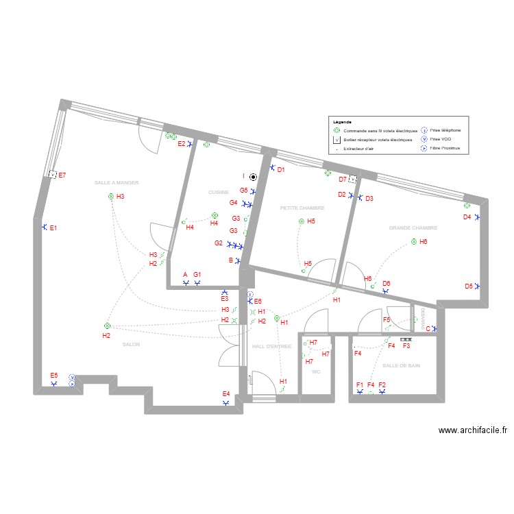 Plan de position Dodaine 6 mars 2025. Plan de 4 pièces et 107 m2